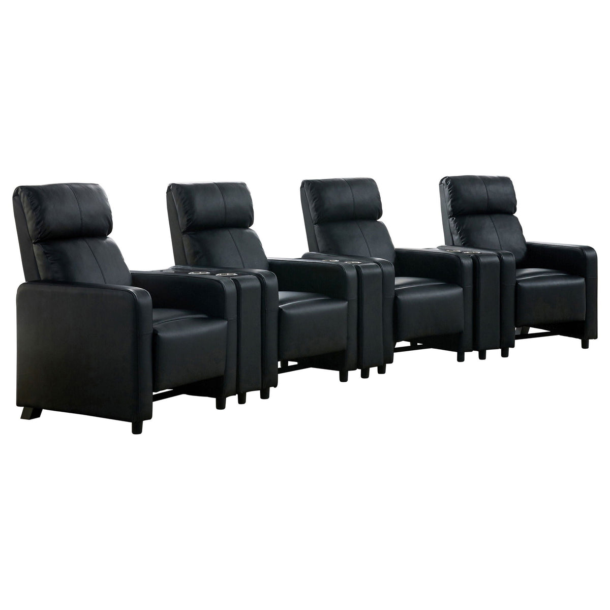 Toohey Upholstered Tufted Recliner Living Room Set Black
