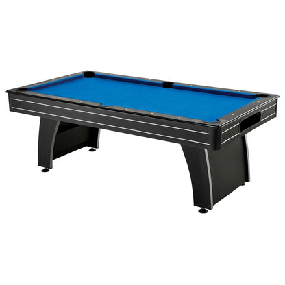 7 Ft Blue Top Pool Table with 2 Cues and Billiard Balls